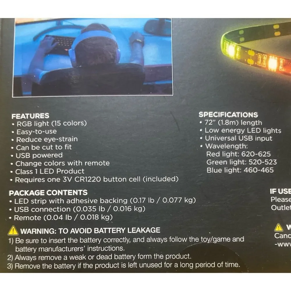 LED Light‎ Strip Indoor/Outdoor 6ft